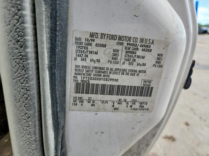 2000 Ford F350 მანქანა იყიდება აუქციონზე, vin: 1FTSX30S0YEB29930, აუქციონის ნომერი: 55142096
