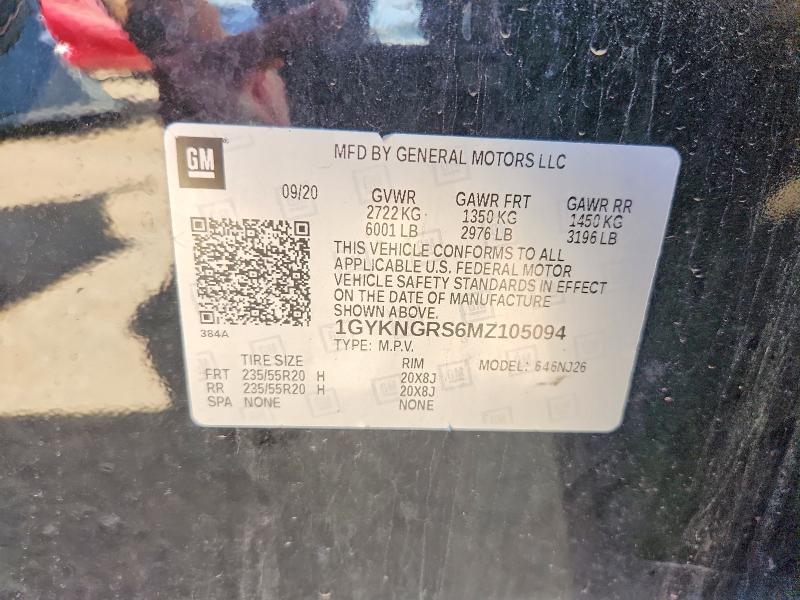 55880026 :رقم المزاد ، 1GYKNGRS6MZ105094 vin ، 2021 Cadillac Xt5 مزاد بيع