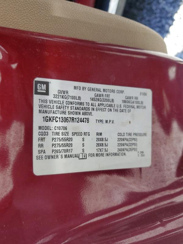 Auction sale of the 2007 Gmc Yukon, vin: 1GKFC13067R124478, lot number: 57070456