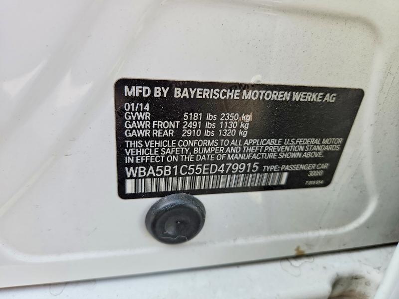 2014 Bmw 535 მანქანა იყიდება აუქციონზე, vin: WBA5B1C55ED479915, აუქციონის ნომერი: 56115726