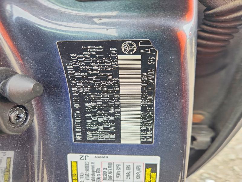 55944656 :رقم المزاد ، 2T1BU40E49C167478 vin ، 2009 Toyota Corolla مزاد بيع