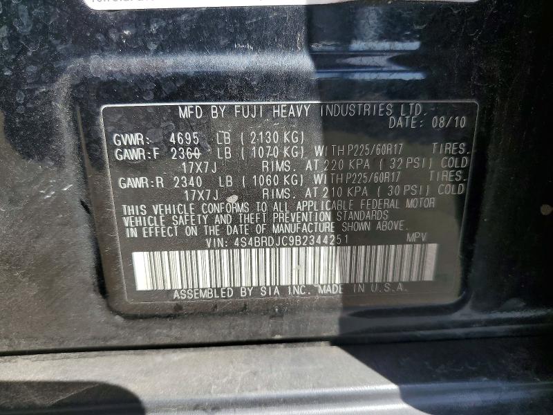 Продажа на аукционе авто 2011 Subaru Outback, vin: 4S4BRDJC9B2344251, номер лота: 55818746