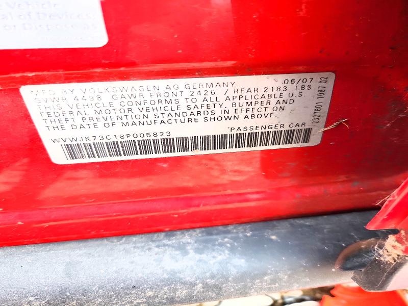 57037256 :رقم المزاد ، WVWJK73C18P005823 vin ، 2008 Volkswagen Passat مزاد بيع