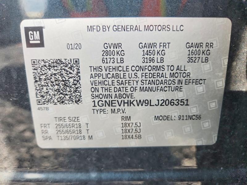 Продажа на аукционе авто 2020 Chevrolet Traverse, vin: 1GNEVHKW9LJ206351, номер лота: 58785846