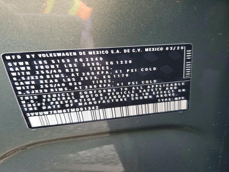 Aukcja sprzedaży 2026 Volkswagen Tiguan, vin: 3VVUW7RM6TM091342, numer aukcji: 58040216