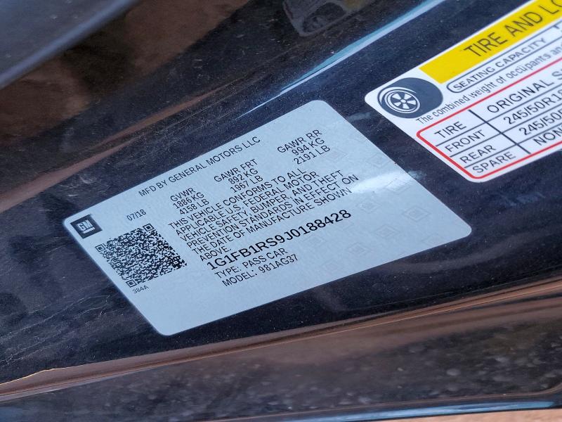 Продаж на аукціоні авто 2018 Chevrolet Camaro, vin: 1G1FB1RS9J0188428, номер лоту: 57742356