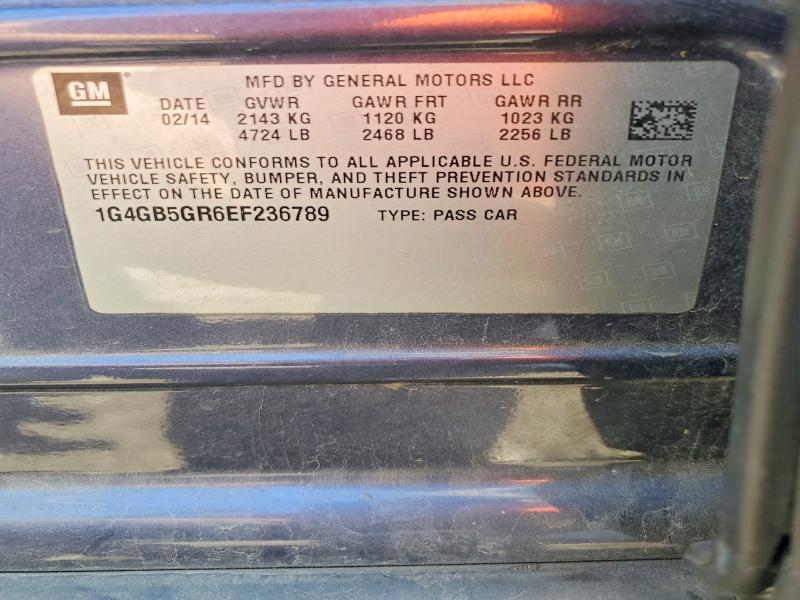 55910496 :رقم المزاد ، 1G4GB5GR6EF236789 vin ، 2014 Buick Lacrosse مزاد بيع