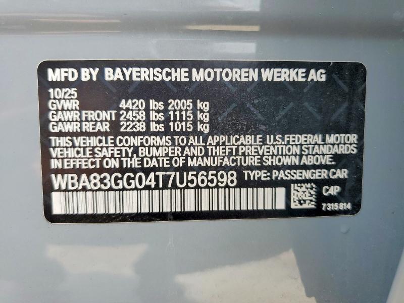 57921106 :رقم المزاد ، WBA83GG04T7U56598 vin ، 2026 Bmw 228 مزاد بيع
