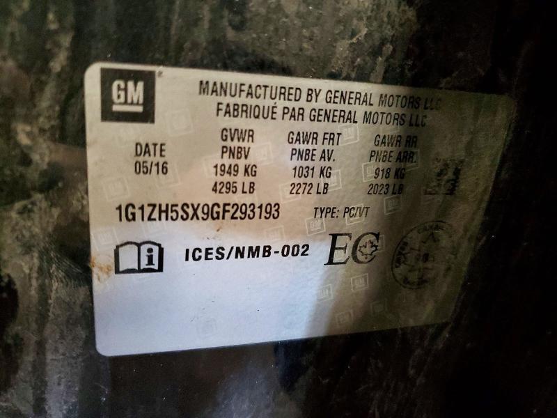 56942026 :رقم المزاد ، 1G1ZH5SX9GF293193 vin ، 2016 Chevrolet Malibu مزاد بيع