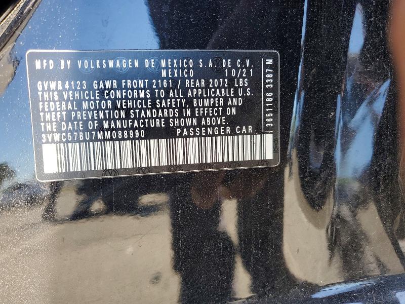 Продаж на аукціоні авто 2021 Volkswagen Jetta, vin: 3VWC57BU7MM088990, номер лоту: 54809766