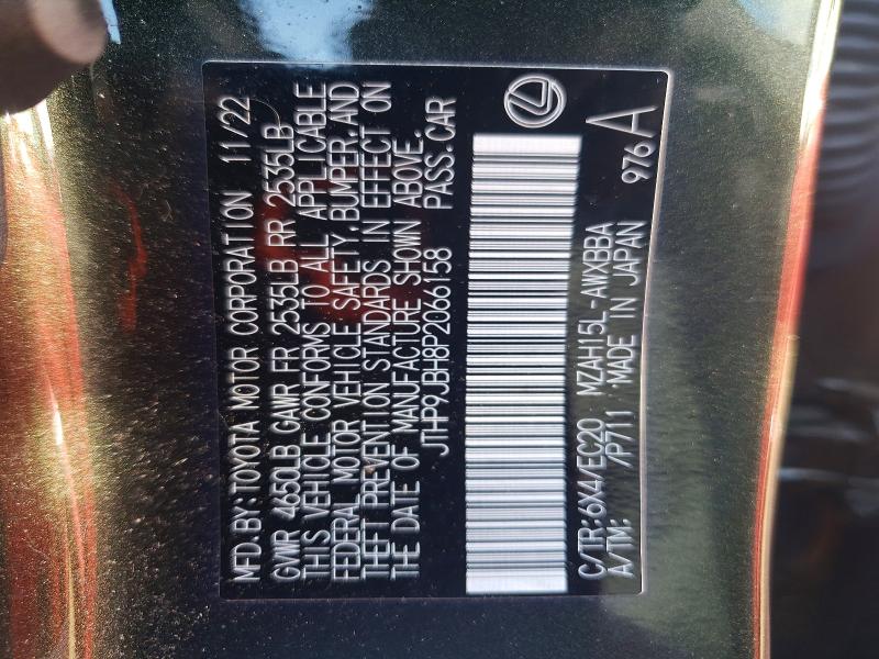 55212916 :رقم المزاد ، JTHP9JBH8P2066158 vin ، 2023 Lexus Ux 250h مزاد بيع