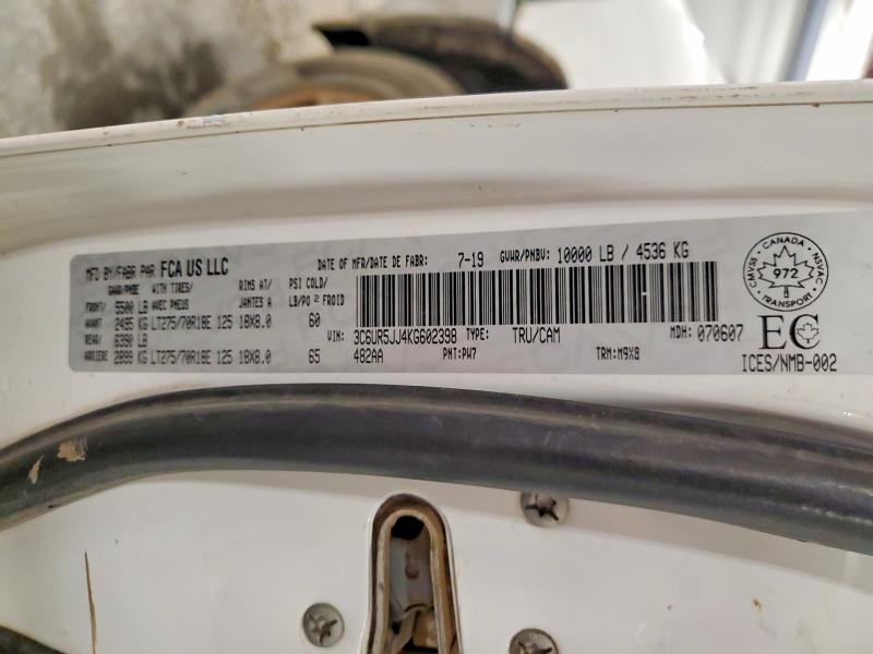 Продаж на аукціоні авто 2019 Ram 2500, vin: 3C6UR5JJ4KG602398, номер лоту: 56492496