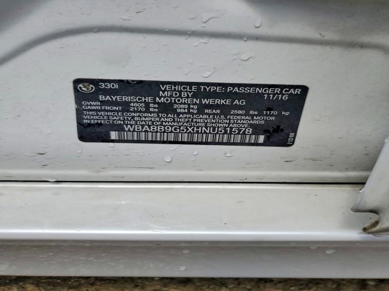 Продажа на аукционе авто 2017 Bmw 330, vin: WBA8B9G5XHNU51578, номер лота: 56112206