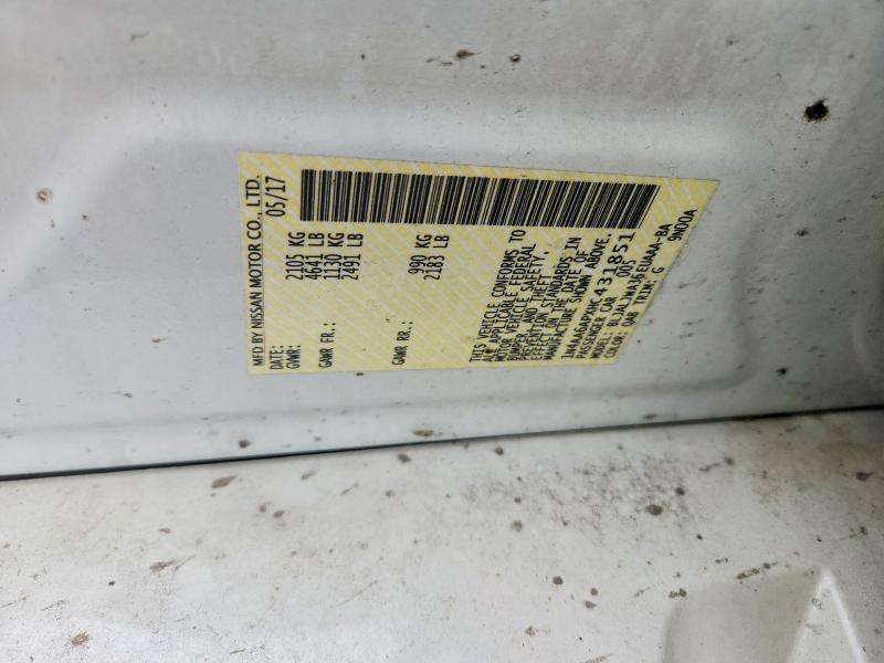58630366 :رقم المزاد ، 1N4AA6APXHC431851 vin ، 2017 Nissan Maxima 3.5 S/sv مزاد بيع