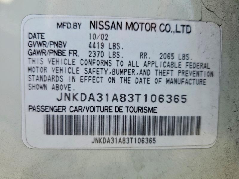 Aukcja sprzedaży 2003 Infiniti I35, vin: JNKDA31A83T106365, numer aukcji: 55653716