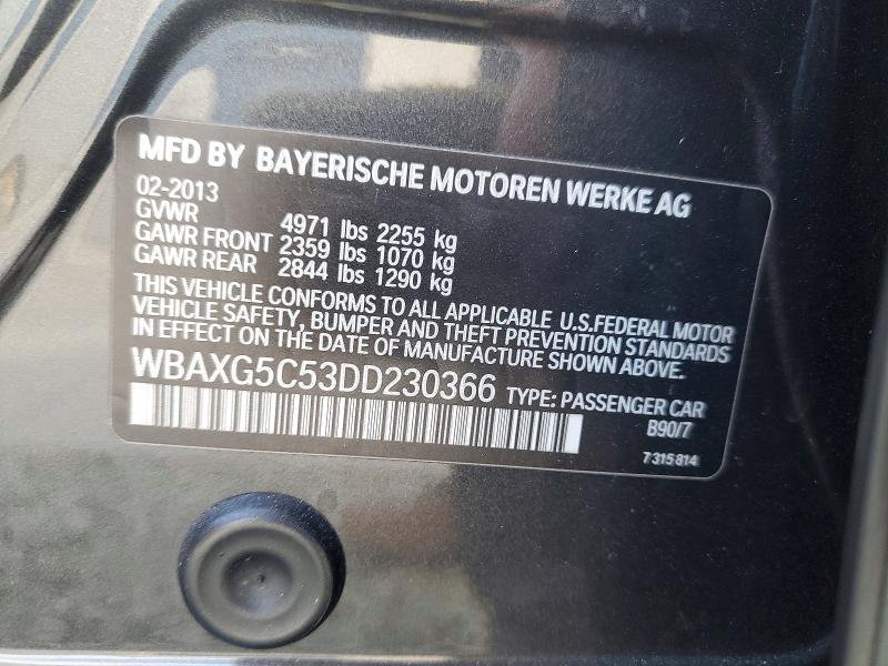 Продаж на аукціоні авто 2013 Bmw 528, vin: WBAXG5C53DD230366, номер лоту: 58917566