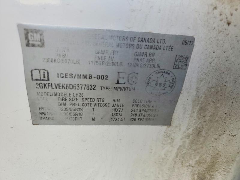 Продаж на аукціоні авто 2013 Gmc Terrain, vin: 2GKFLVEK6D6377832, номер лоту: 57138566
