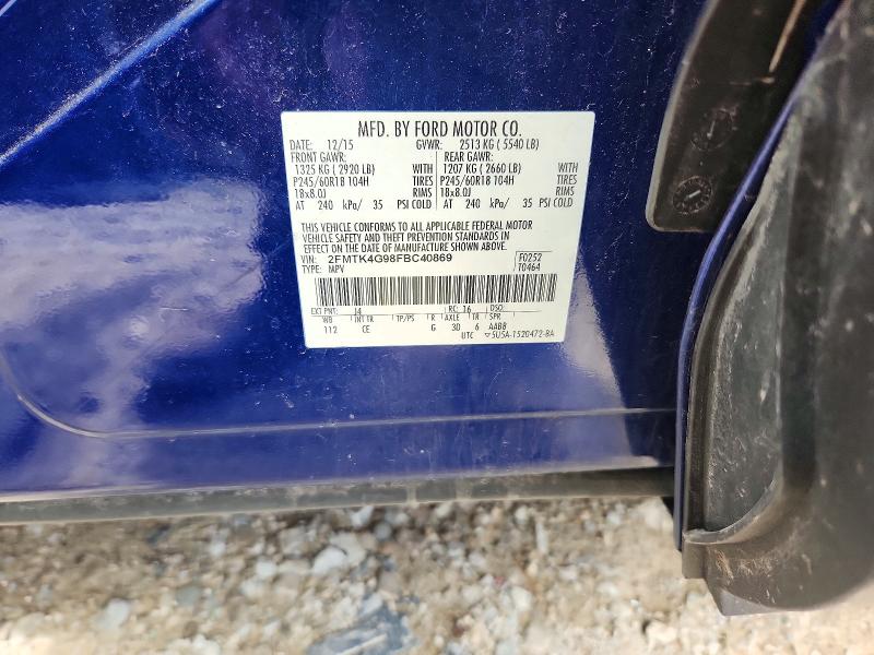 Продаж на аукціоні авто 2015 Ford Edge, vin: 2FMTK4G98FBC40869, номер лоту: 58514806