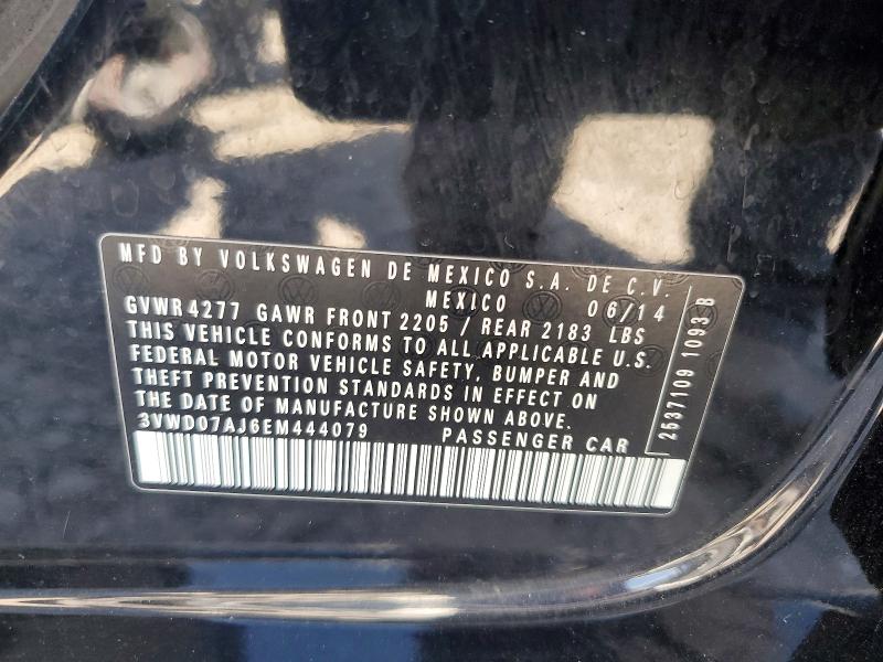58635186 :رقم المزاد ، 3VWD07AJ6EM444079 vin ، 2014 Volkswagen Jetta مزاد بيع
