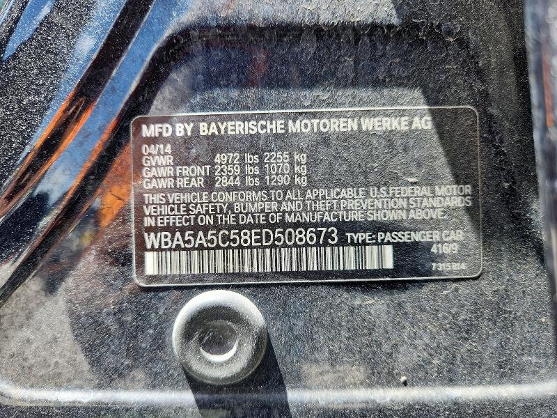 2014 Bmw 528 მანქანა იყიდება აუქციონზე, vin: WBA5A5C58ED508673, აუქციონის ნომერი: 59171486