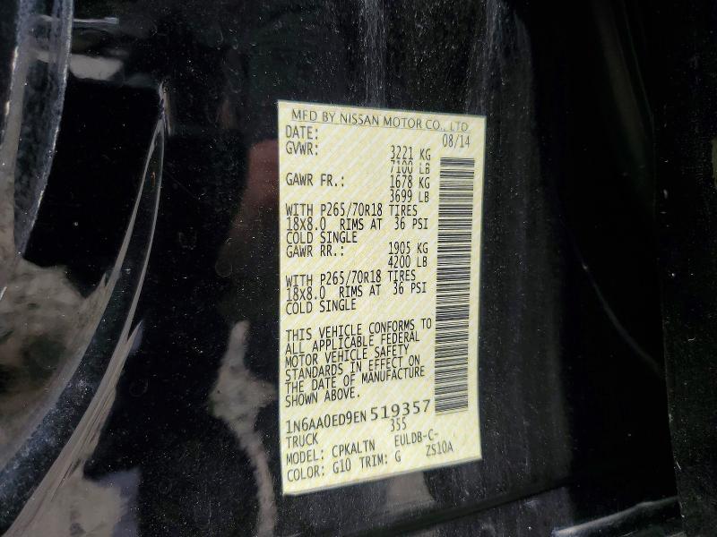 Продаж на аукціоні авто 2014 Nissan Titan, vin: 1N6AA0ED9EN519357, номер лоту: 57327646