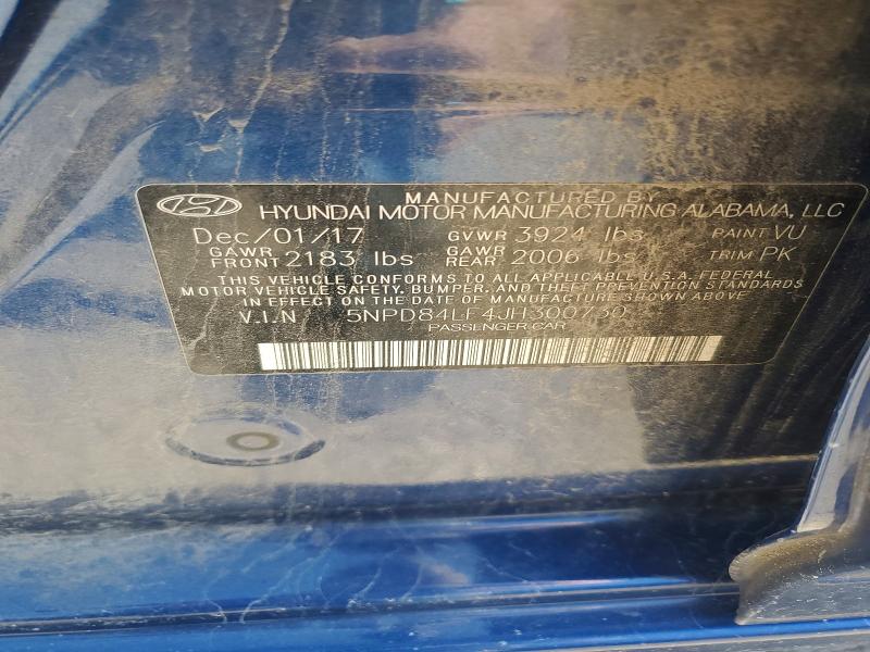 2018 Hyundai Elantra მანქანა იყიდება აუქციონზე, vin: 5NPD84LF4JH300730, აუქციონის ნომერი: 58541046