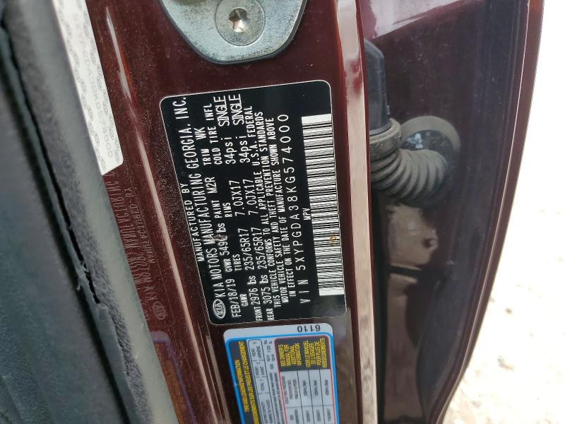 Продаж на аукціоні авто 2019 Kia Sorento, vin: 5XYPGDA38KG574000, номер лоту: 56324846