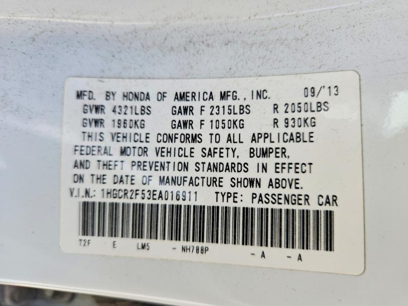 Продаж на аукціоні авто 2014 Honda Accord, vin: 1HGCR2F53EA016911, номер лоту: 56681956