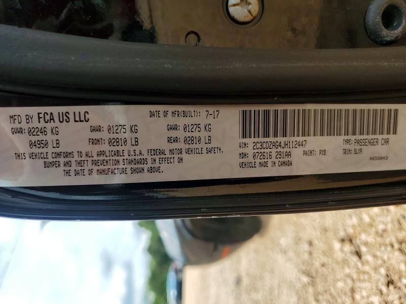 Продаж на аукціоні авто 2018 Dodge Challenger, vin: 2C3CDZAG4JH112447, номер лоту: 56468786