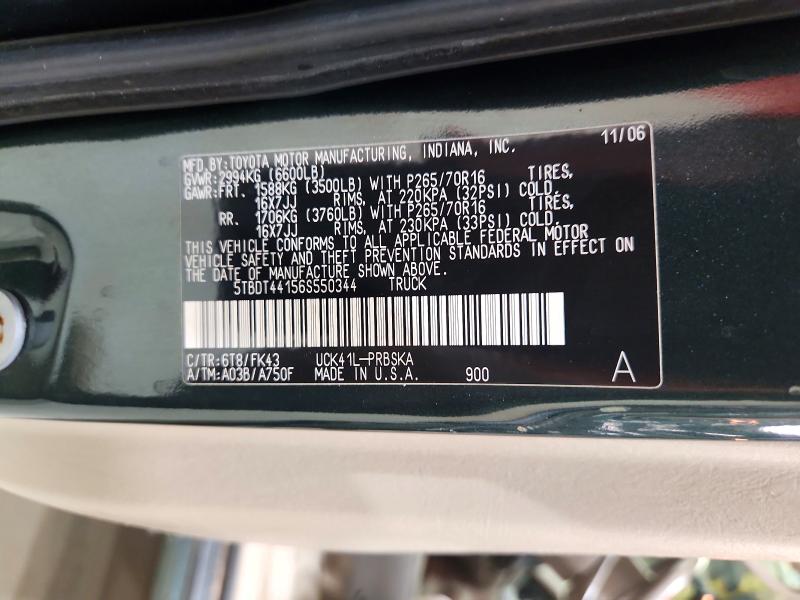 57601826 :رقم المزاد ، 5TBDT44156S550344 vin ، 2006 Toyota Tundra مزاد بيع