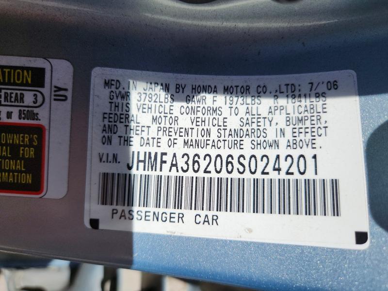Продажа на аукционе авто 2006 Honda Civic, vin: JHMFA36206S024201, номер лота: 56000616