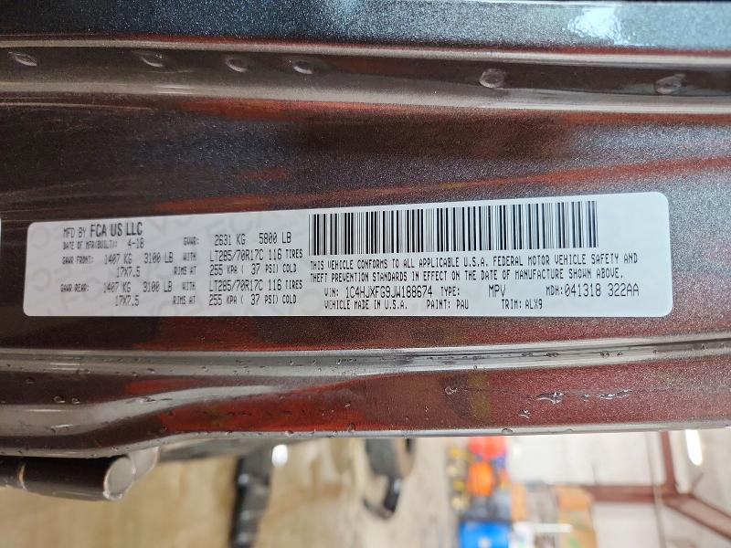 2018 Jeep Wrangler Unlimited მანქანა იყიდება აუქციონზე, vin: 1C4HJXFG9JW188674, აუქციონის ნომერი: 58995496