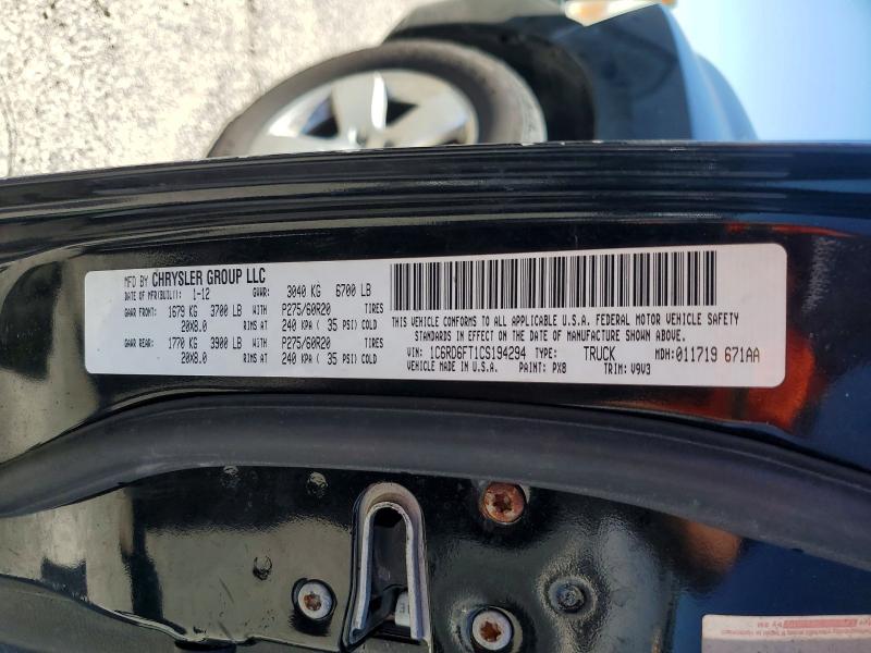 2012 Dodge Ram 1500 მანქანა იყიდება აუქციონზე, vin: 1C6RD6FT1CS194294, აუქციონის ნომერი: 55412136