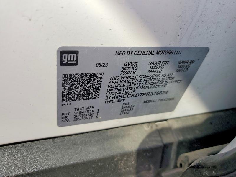 Продаж на аукціоні авто 2023 Chevrolet Suburban, vin: 1GNSCCKD7PR376628, номер лоту: 57420396