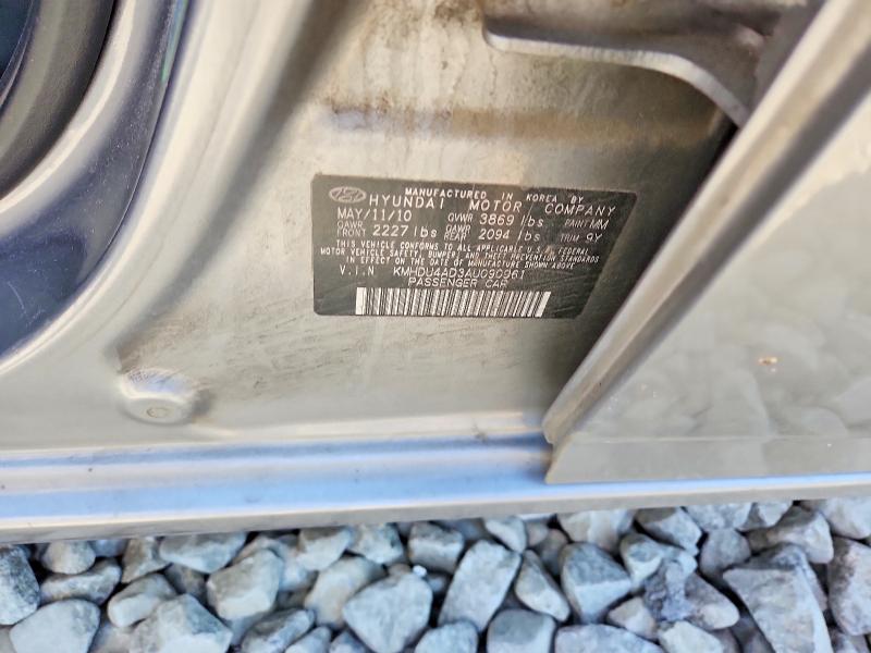 2010 Hyundai Elantra მანქანა იყიდება აუქციონზე, vin: KMHDU4AD3AU090961, აუქციონის ნომერი: 54401906