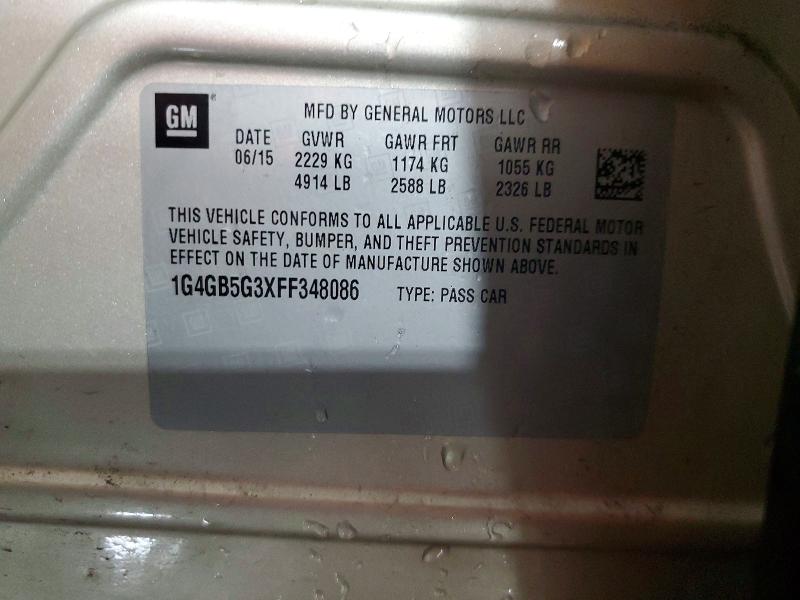 55569166 :رقم المزاد ، 1G4GB5G3XFF348086 vin ، 2015 Buick Lacrosse مزاد بيع