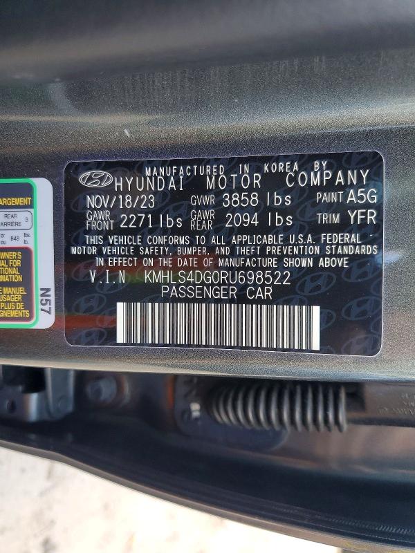 57554806 :رقم المزاد ، KMHLS4DG0RU698522 vin ، 2024 Hyundai Elantra مزاد بيع