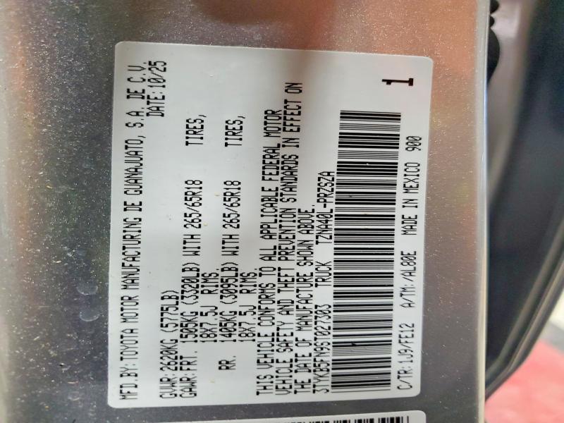 2025 Toyota Tacoma მანქანა იყიდება აუქციონზე, vin: 3TYKB5FN9ST027303, აუქციონის ნომერი: 56229926