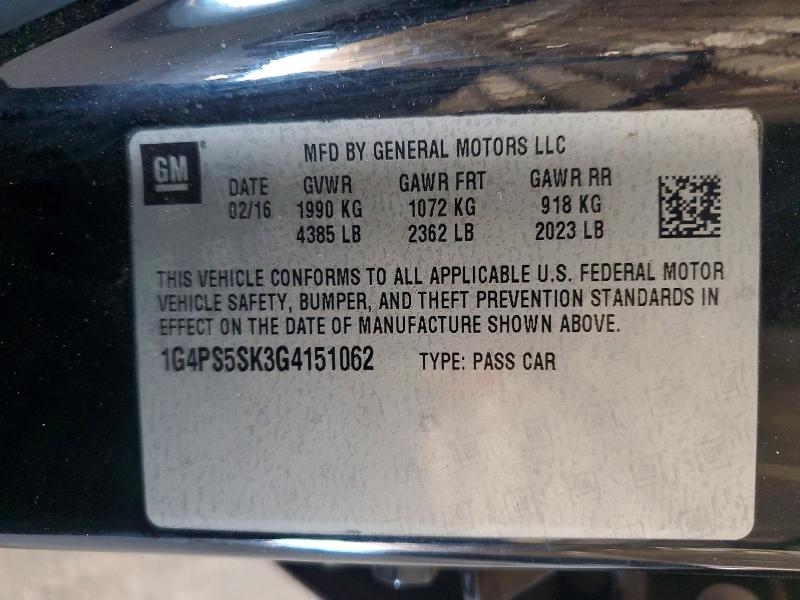 Продаж на аукціоні авто 2016 Buick Verano, vin: 1G4PS5SK3G4151062, номер лоту: 56045146
