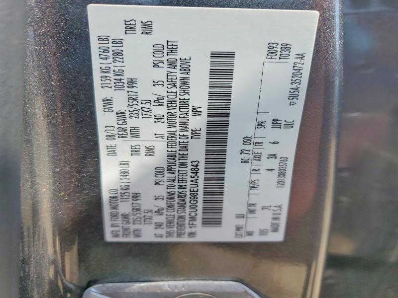 Продажа на аукционе авто 2014 Ford Escape, vin: 1FMCU0G98EUA54843, номер лота: 58089136