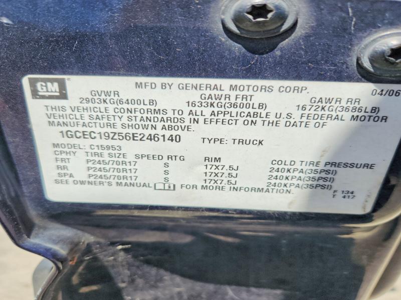 Aukcja sprzedaży 2006 Chevrolet Silverado, vin: 1GCEC19Z56E246140, numer aukcji: 58333546