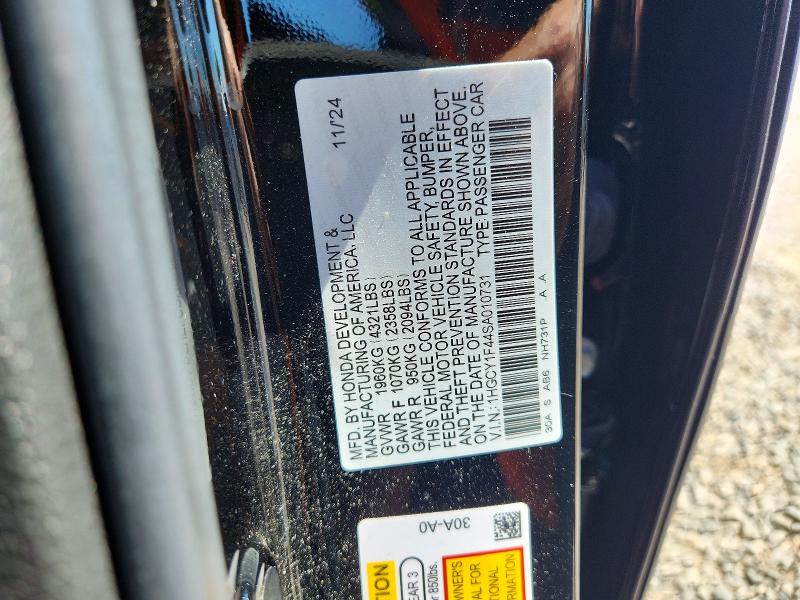 54591186 :رقم المزاد ، 1HGCY1F44SA010731 vin ، 2025 Honda Accord مزاد بيع