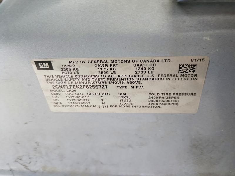 Продажа на аукционе авто 2015 Chevrolet Equinox, vin: 2GNFLFEK2F6256727, номер лота: 57174366