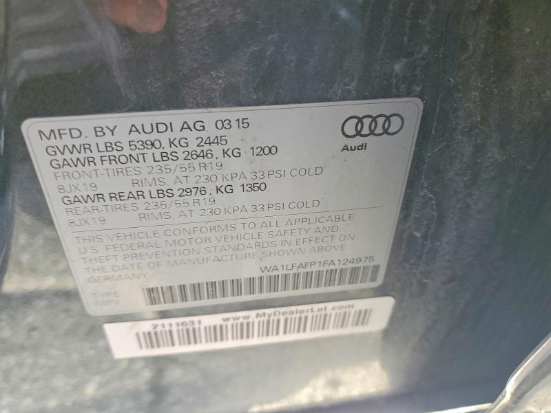 Auction sale of the 2015 Audi Q5, vin: WA1LFAFP1FA124975, lot number: 57495976