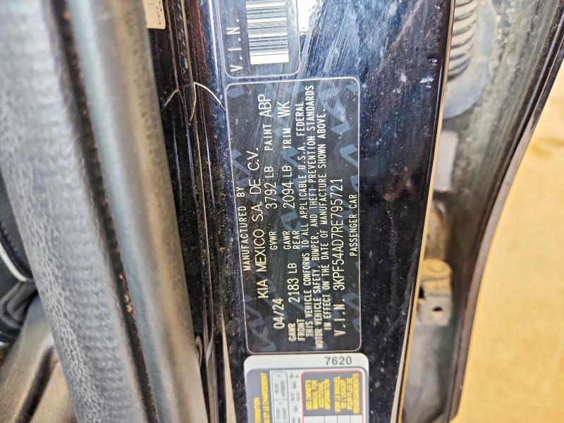 2024 Kia Forte მანქანა იყიდება აუქციონზე, vin: 3KPF54AD7RE795721, აუქციონის ნომერი: 54427906
