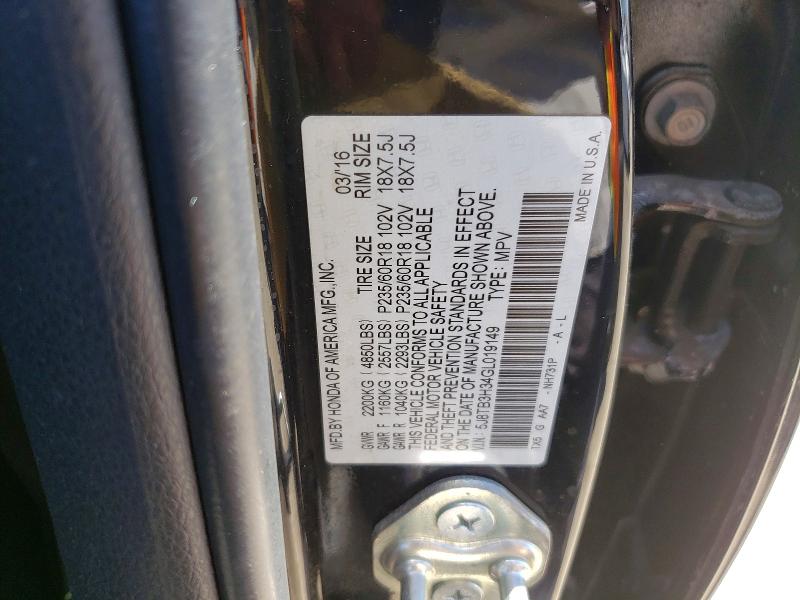 Auction sale of the 2016 Acura Rdx, vin: 5J8TB3H34GL019149, lot number: 58319086