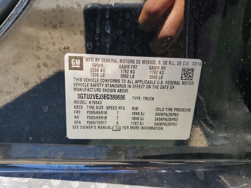 Aukcja sprzedaży 2014 Gmc Sierra, vin: 3GTU2VEJ3EG389696, numer aukcji: 57596356