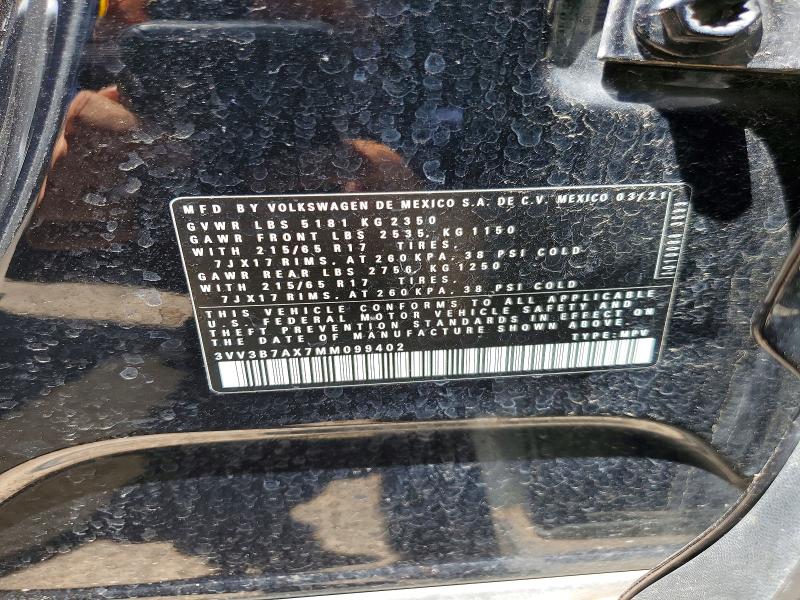 Aukcja sprzedaży 2021 Volkswagen Tiguan, vin: 3VV3B7AX7MM099402, numer aukcji: 57083276