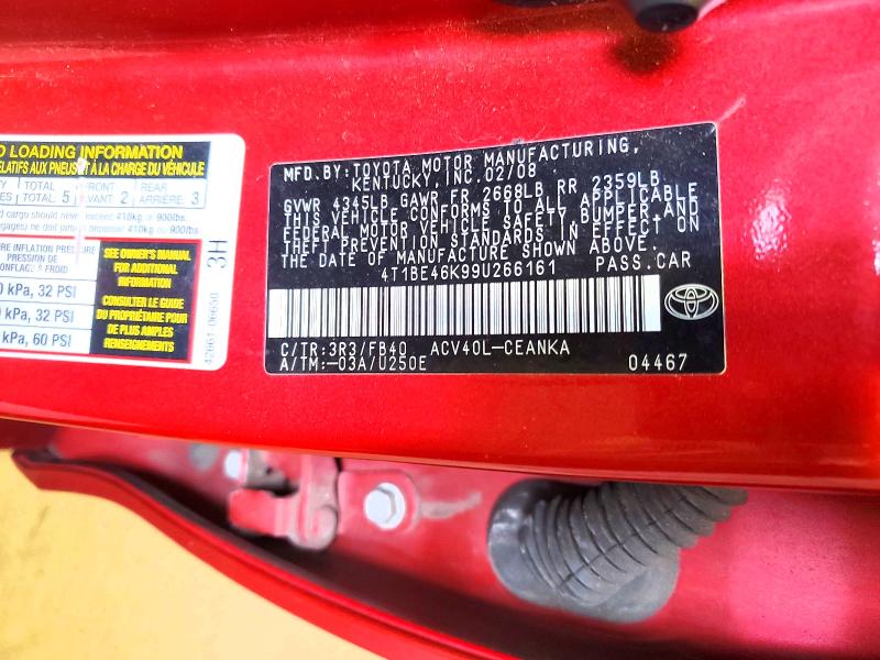 Aukcja sprzedaży 2009 Toyota Camry, vin: 4T1BE46K99U266161, numer aukcji: 57910376