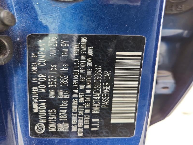 Продаж на аукціоні авто 2016 Hyundai Accent, vin: KMHCT4AE2GU060687, номер лоту: 57931616